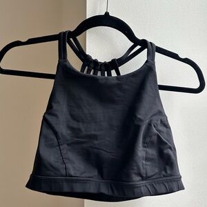 Lululemon sports bra high neck black strappy back size 8